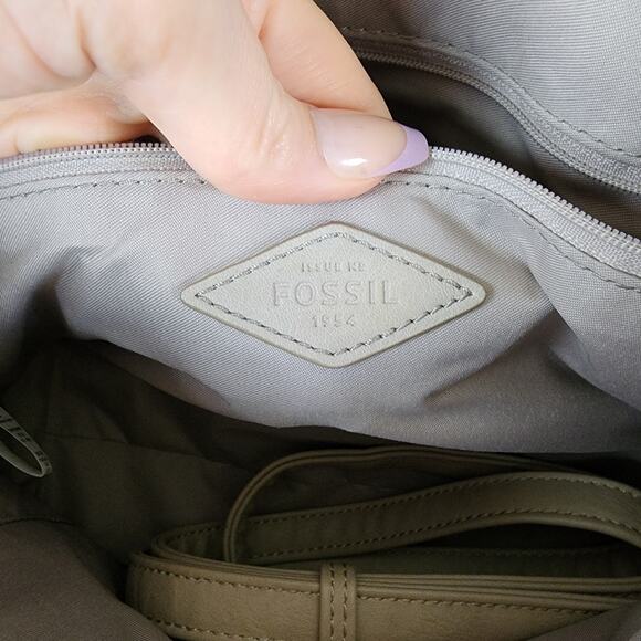 Fossil Jacqueline Satchel Graystone Cow Hide Leather Shoulder Bag / Crossbody - Picture 7 of 12